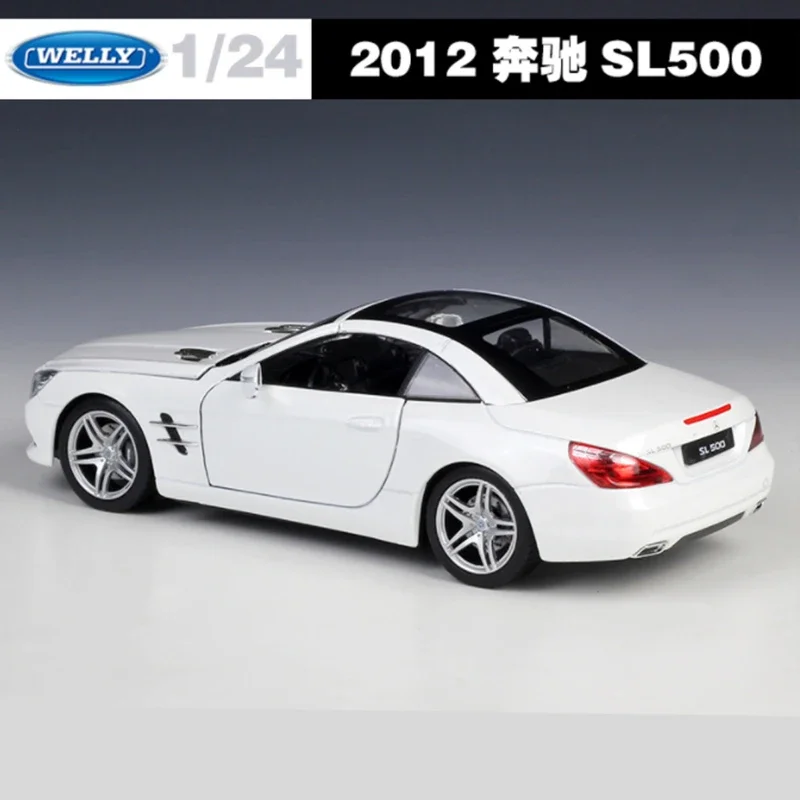 WELLY 1:24 Mercedes-Benz SL500 Alloy Sports Car Model Diecasts Metal Toy Race Car Model High Simulation Collection Kids Toy Gift