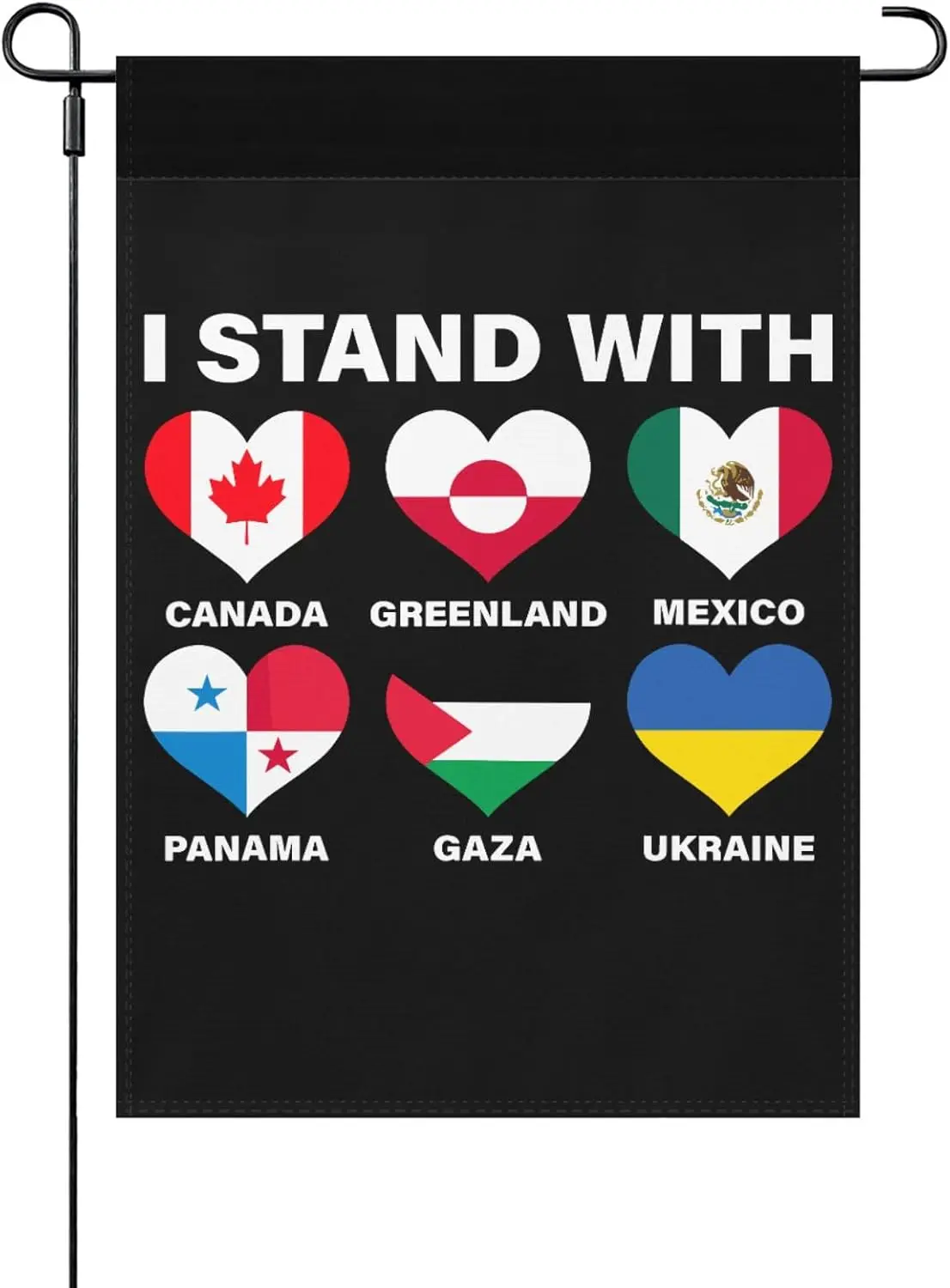 I Stand With Canada Greenlands Mexico Panama Gazas Ukraines Yard Flag One Size Double Sided Humorous Outdoor Flags Double Si VVL