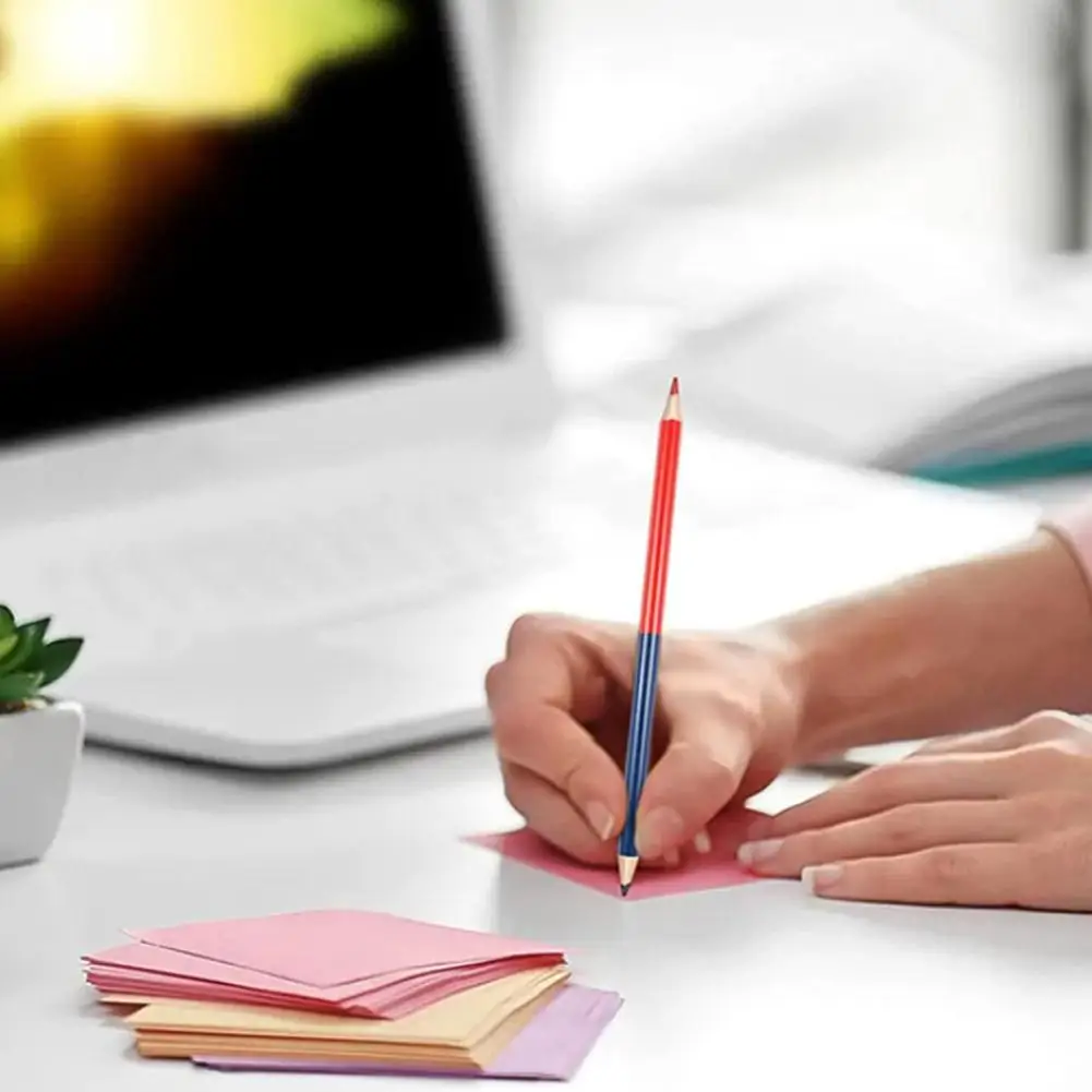 Big Pencil,Red&Blue Double-Ended,Medical Science Laboratory Supplies Construction Working Mark Plotting Wood W3P1