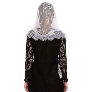 652F 西班牙蕾絲傳統復古曼蒂拉麵紗,拉丁彌撒頭巾,適用於天主教教堂 10 最佳銷售 天主教面紗 - №9