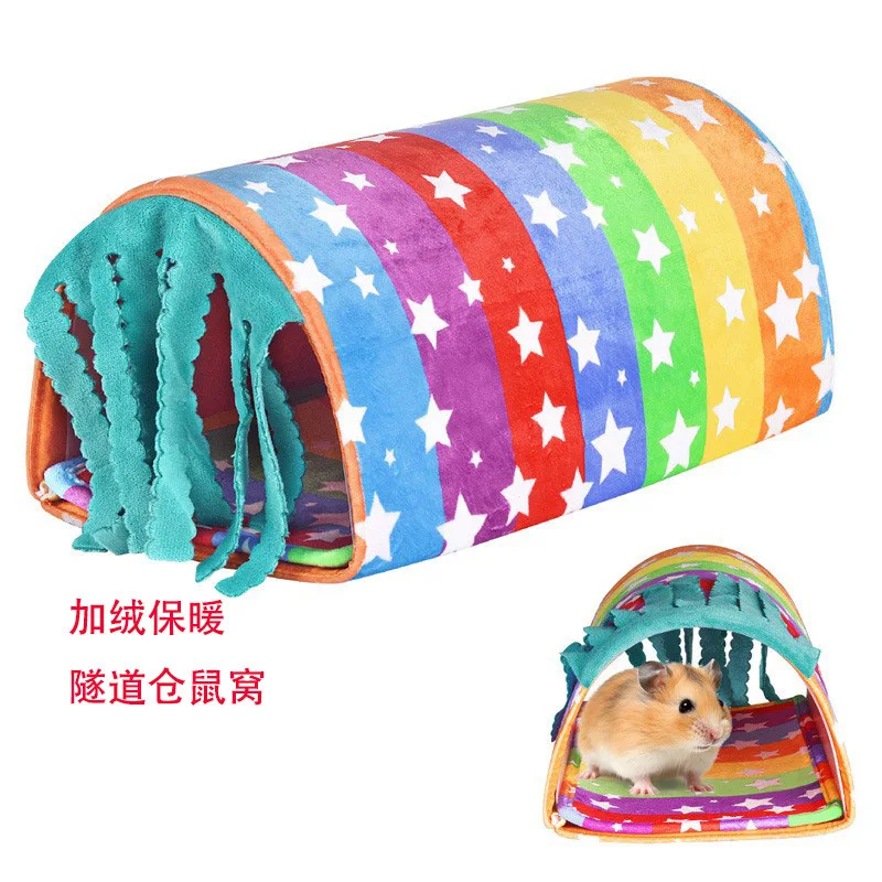 

Guinea Pig RainbowTunnel House Warm Bedding Cage Accessories Nest Cave for Small Animal Beds Chinchilla Mice Guinea Pig Squirrel