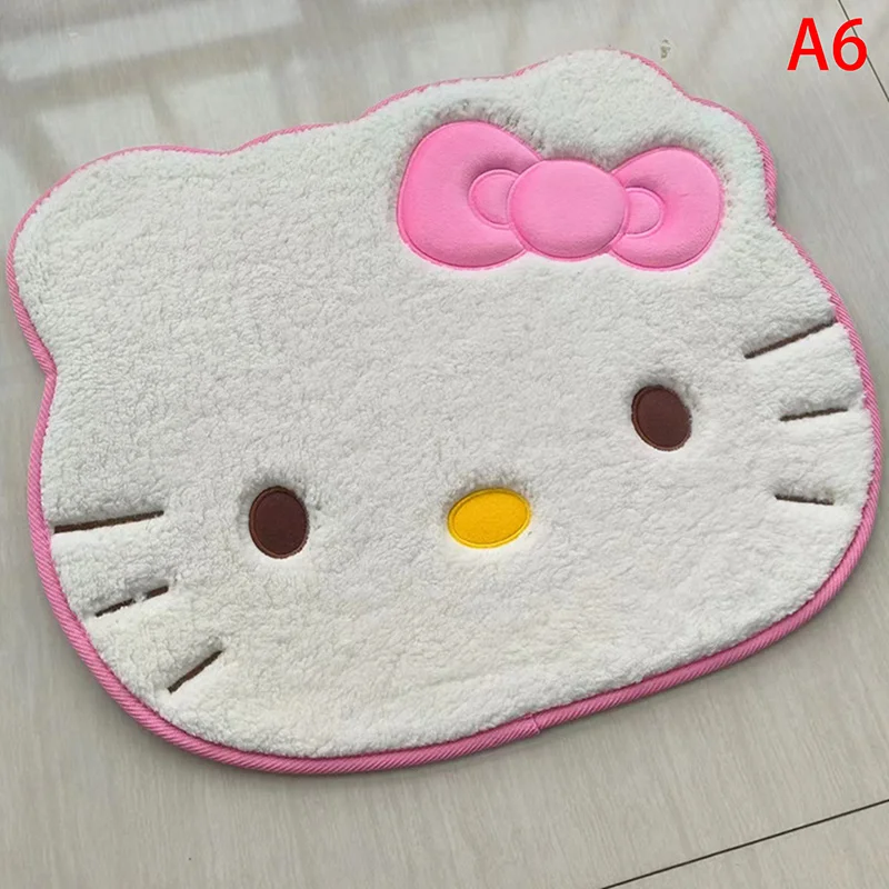 50x60cm Kawaii Hello Kitty Cartoon Rug Anime Kt Cat Plush Floor Mat Bathroom Non-Slip Carpet Car Cushion Soft Living Room Decor