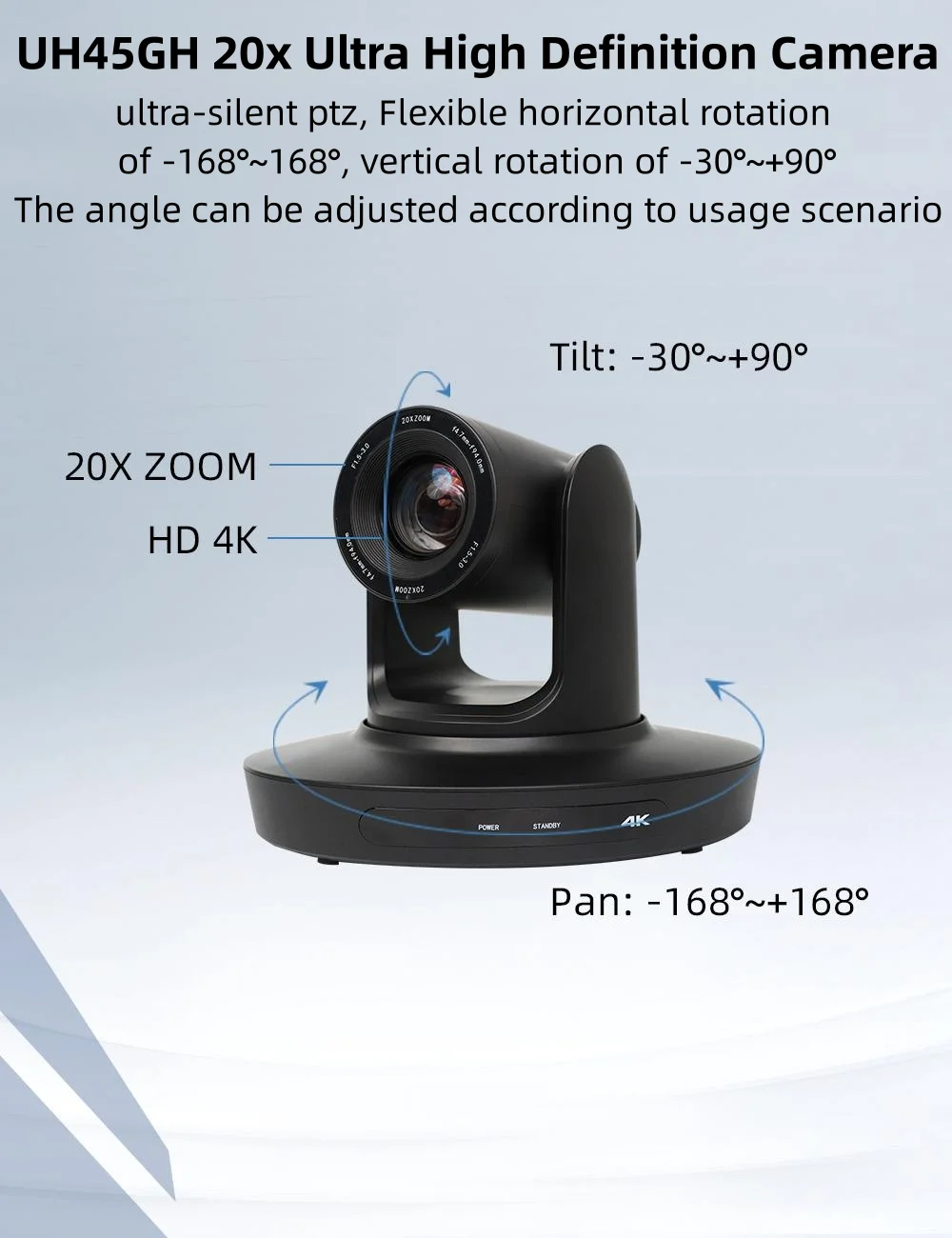 Autofocus Ai Auto Tracking 4K Webcam Uhd Usb3.0 Videocamera Poe 20x Zoom 360 Graden 4K Live Stream Uitzending 4K Ptz Camera