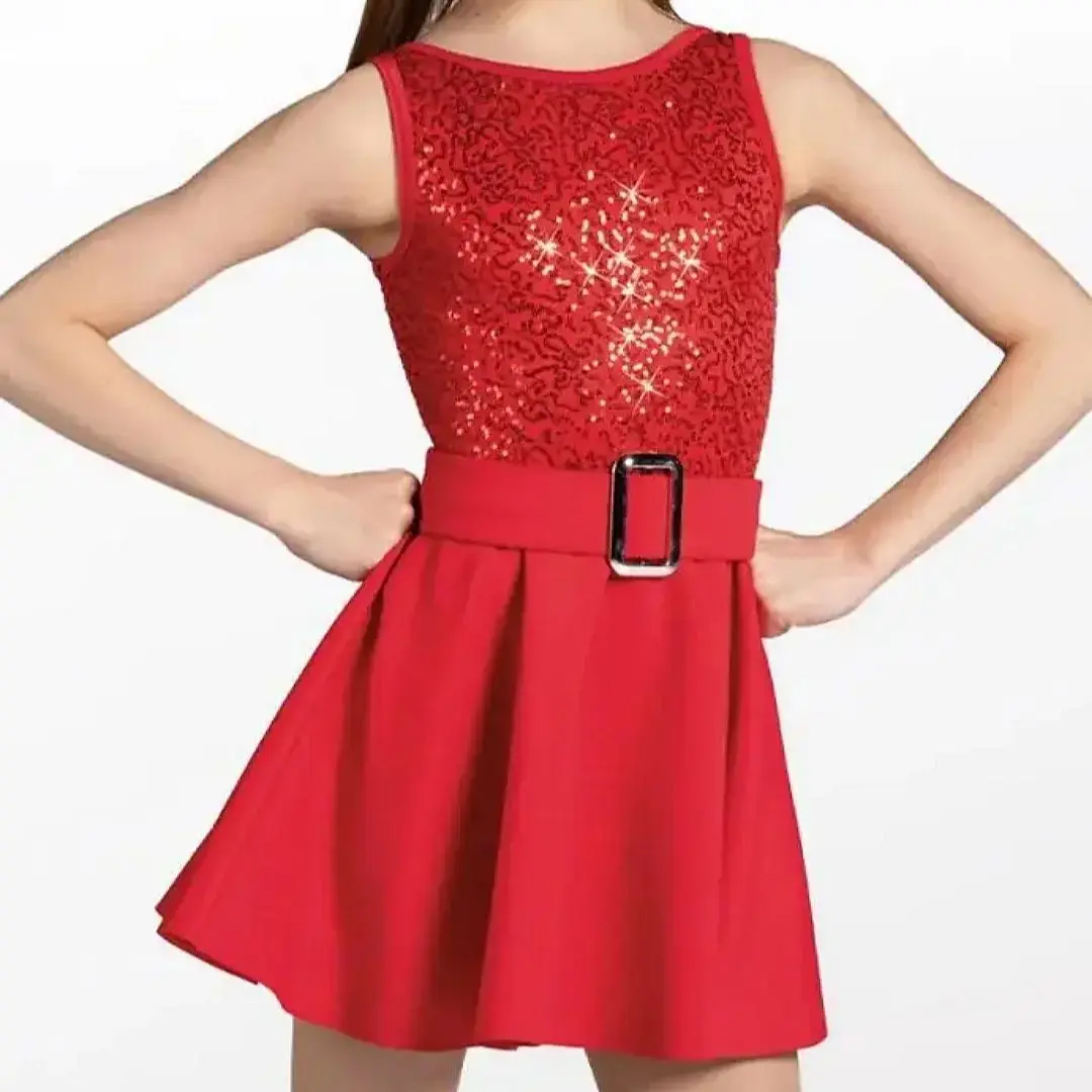 Customize professional jazz Latin dance costumes in any color performance skirt sequined feather style