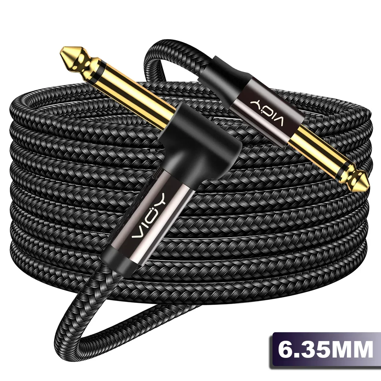 Cabo de guitarra 6.35mm ts mono jack desequilibrado ângulo reto cabos de instrumento para guitarra elétrica bandolim elétrico e teclado etc.