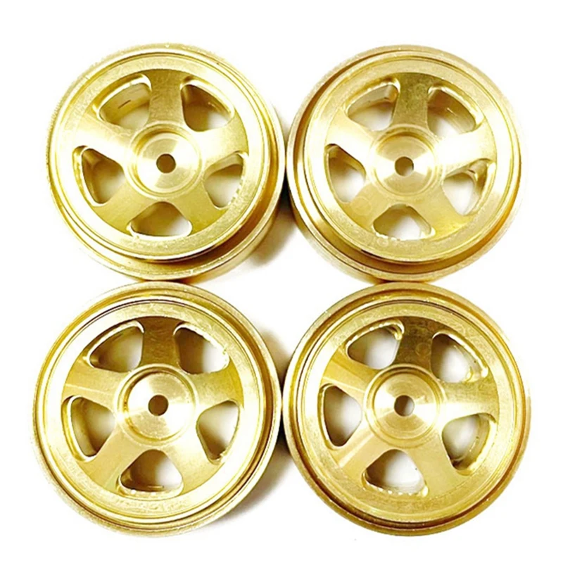 

4PCS Brass 1.0 Beadlock Wheel Rim Wheel Hub Counterweight For Axial SCX24 1/24 RC Crawler Car Upgrades Parts