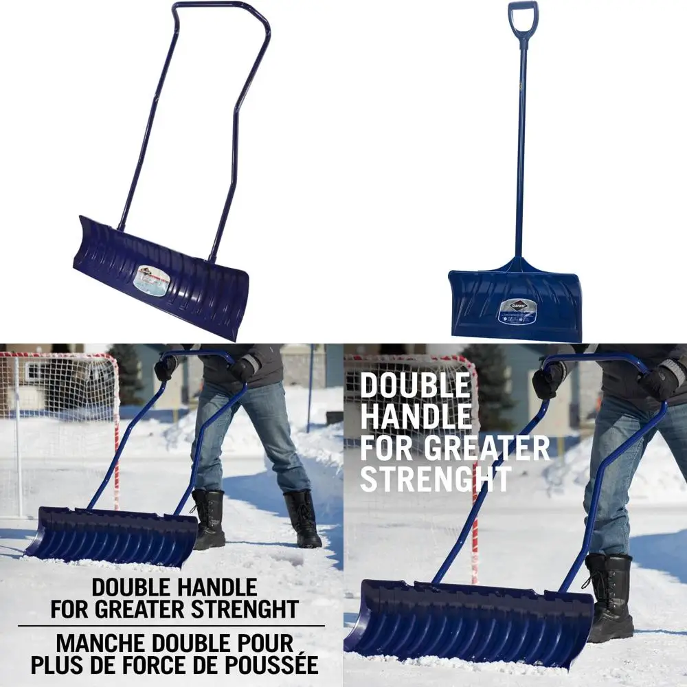 أداة دفع ثلج مريحة كبيرة جدًا مقاس 36 بوصة مع مقبض فولاذي لإزالة الثلج الثقيل