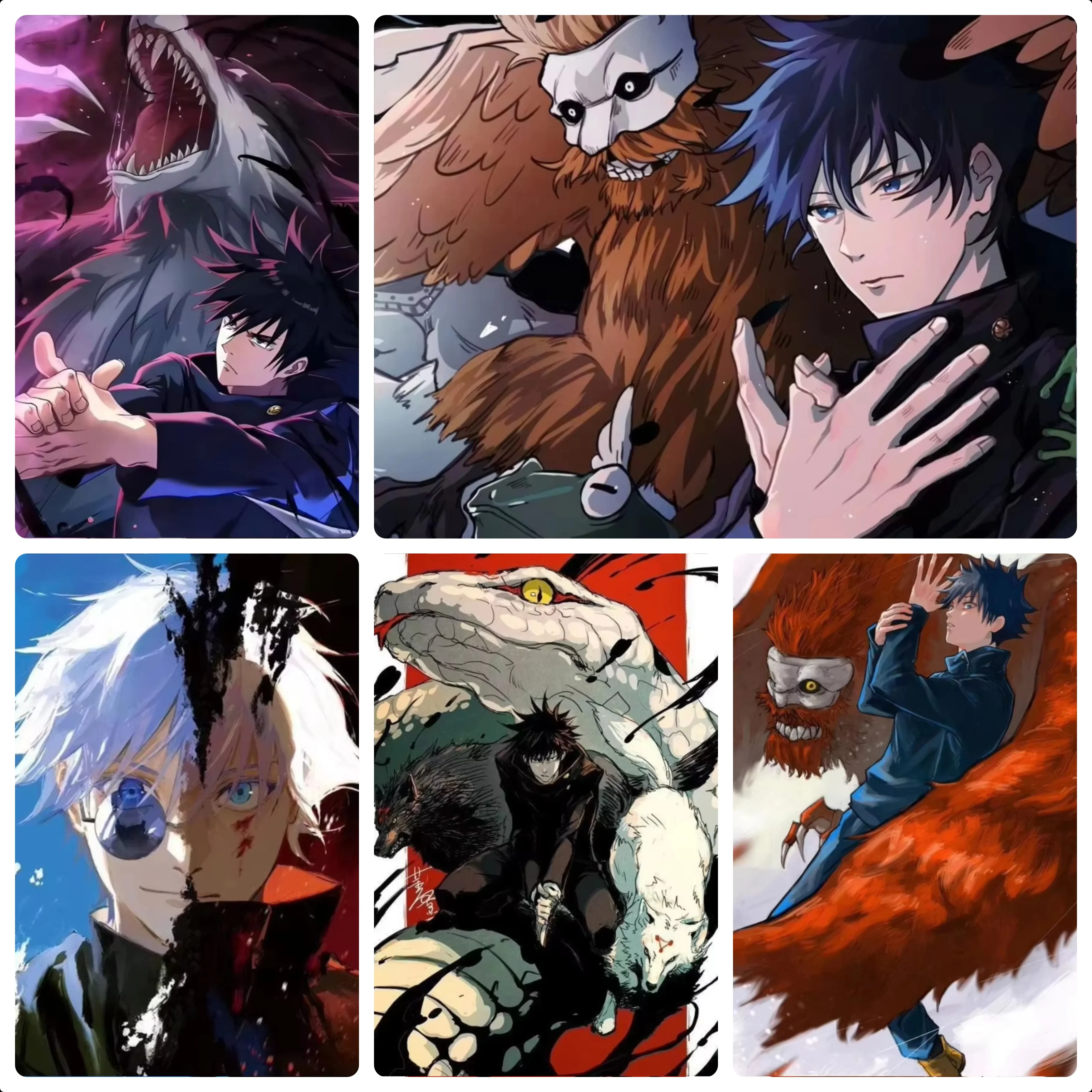 Jujutsu Kaisen Anime 500/1000/1200/2000PCS No Frame Jigsaw Puzzle Megumi Summon Creature Pattern Entertainment Toy For Fans