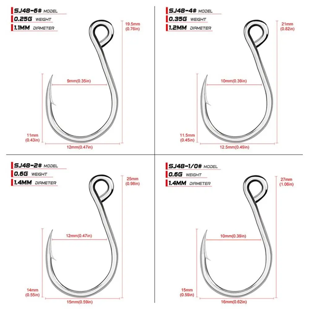 20Pcs Sharp High Carbon Steel 6#-11/0# Fly Fishhooks FishHook Fish Bait Fishing Hooks