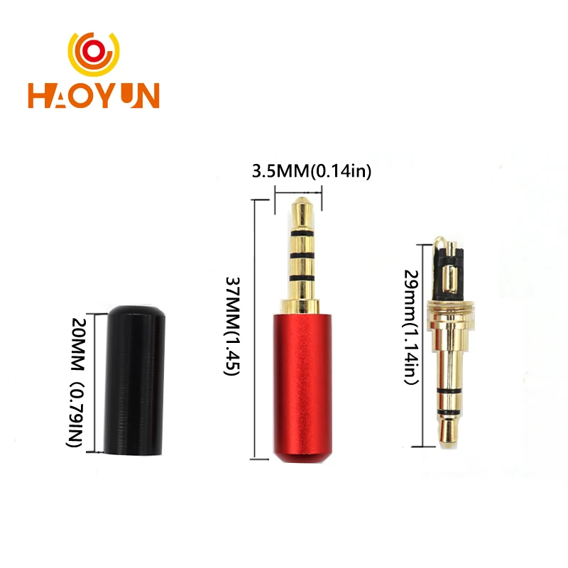 【5-1PCS】3.5MM Audio Connector 3/4 Poles Headphone Jack Male Plug Earphone Repair Cable Solder Wire DIY AUX 3.5 Jack Adapter