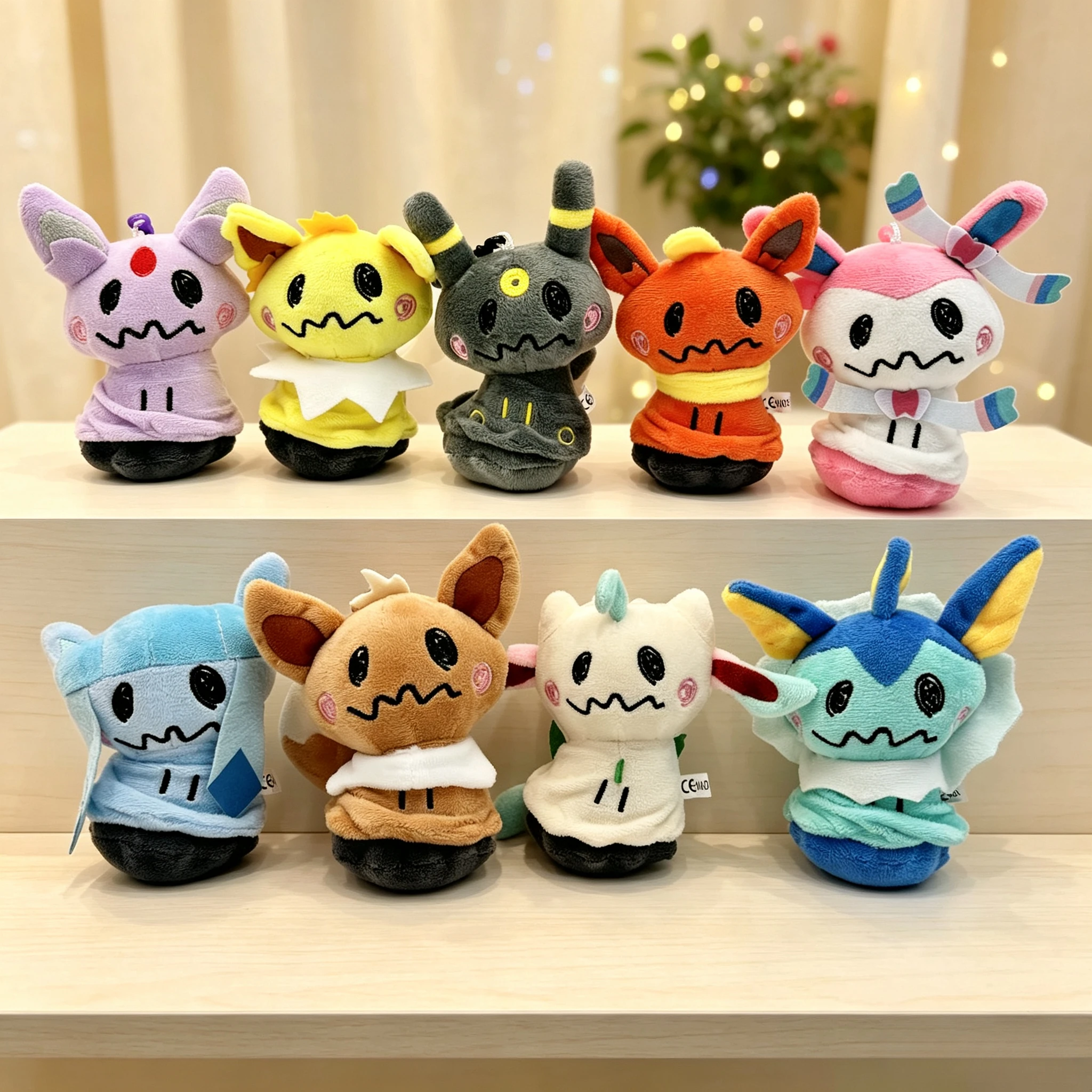 Mimi Q transforms into Eevee Mimi Qiu, disguises as Fairy Grass Day, Water Thunder Moon, Eevee Eevee, Mimi Q plush toy