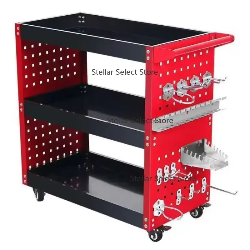 Movable Tool Cabinet Tool Trolley Workshop Garage Metal Tool Cart with Handle and Wheels