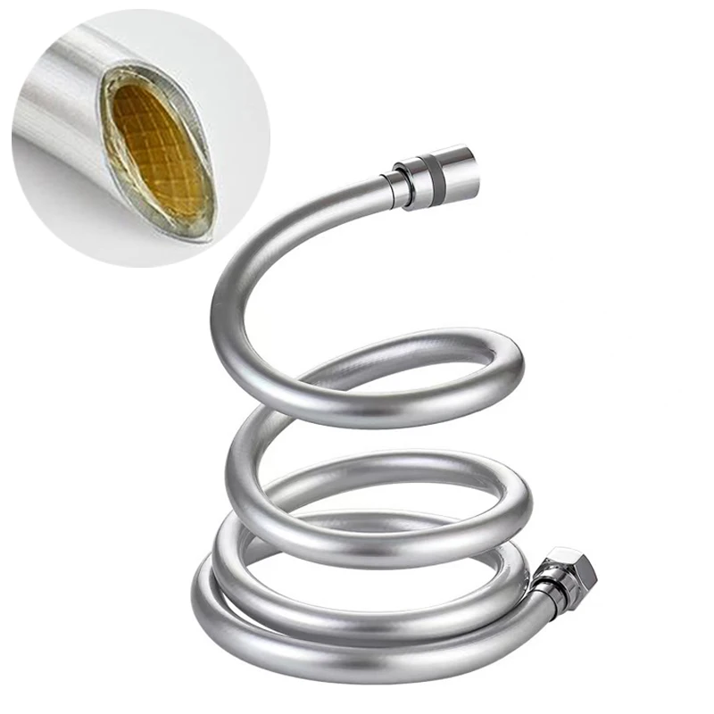 

150cm PVC Bathroom Shower Five Ply Thickened Hose Anti-explosion Tangle High Pressure Shower Head Plumbing Water Heater Fittings