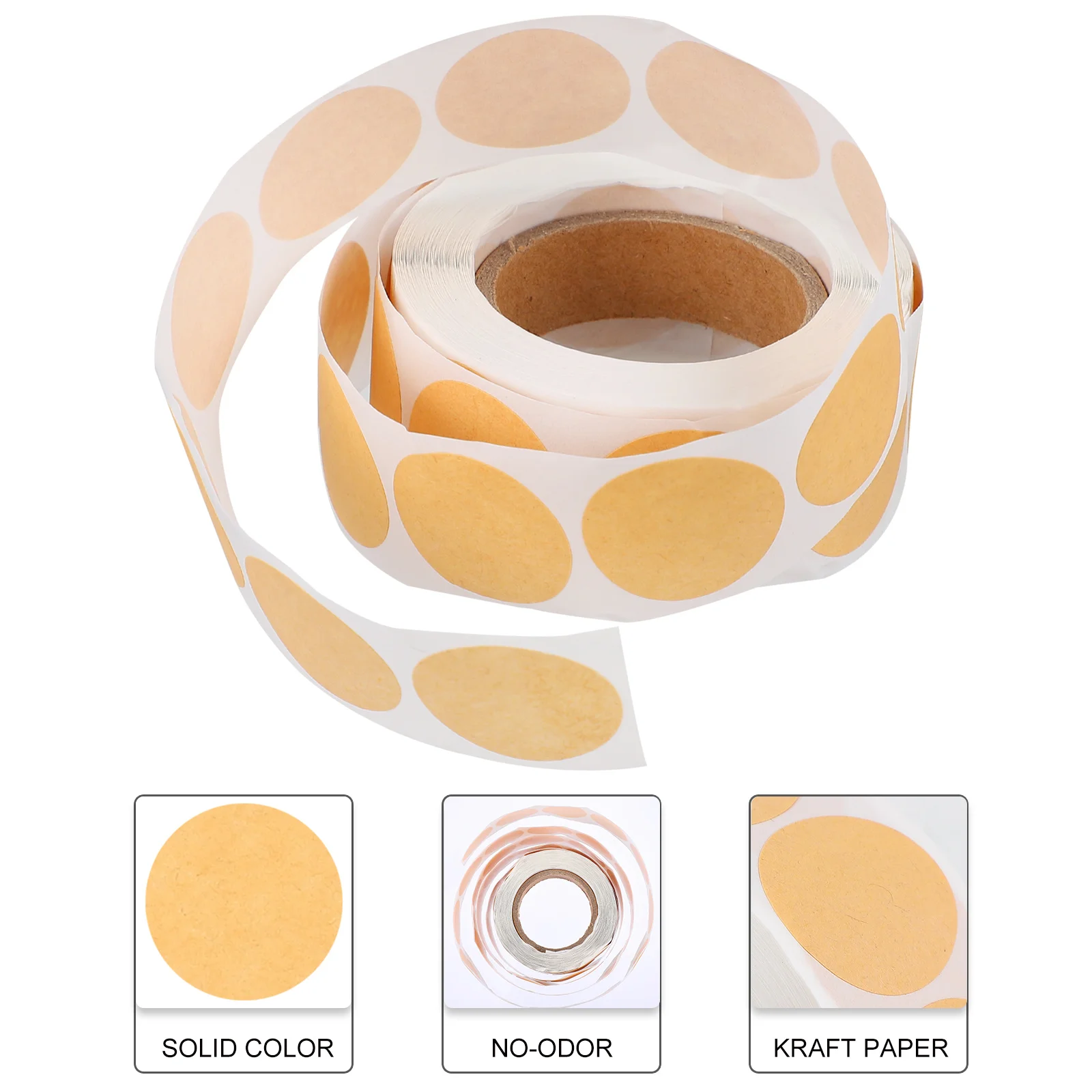 Kraft Paper Stickers Round Coding Labels DIY Label Stickers Self-Adhesive Environment Friendly Name Tags