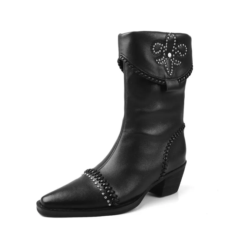 

2025 оригинальные женские ботинки до середины икры из натуральной кожи в британском стиле, современная модная обувь на платформе с острым носком