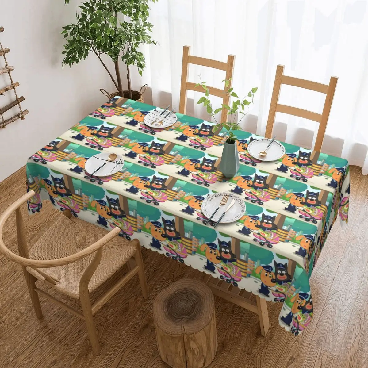 Sheriff Labrador Tablecloth Restaurant Kitchen Rectangular Tablecloth Festival Party Decorations Tablecloth Dining Table Cover