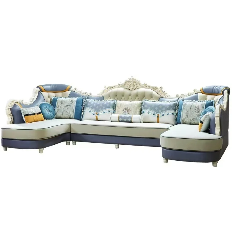 

European sofa combination U-shaped double concubine high-end luxury large apartment living room fully equipped cat scratching