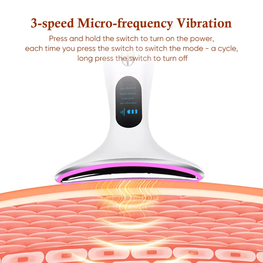 EMS Microcurrent Chin Lifting Face Neck Beauty Device LED Photon Firming Rejuvenation Anti Wrinkle Skin Care Facial Massager