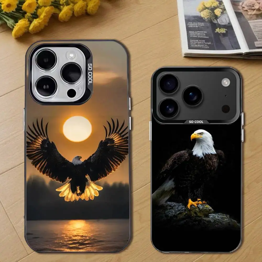 

E-Eagle Cool Animal Phone Case For iPhone 17,16,15,14,13,12,11,Pro,Max,Plus,E,Air,Mini Black Tpu Cover