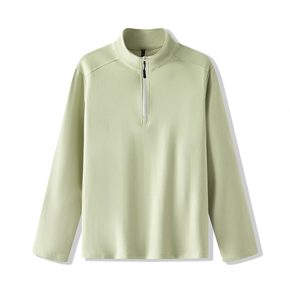 Autumn Winter Dralon Fleece Men Sweatshirt, Half Zip Stand Collar Warm Long Sleeve Thermal Base Top Daily Commute Wear