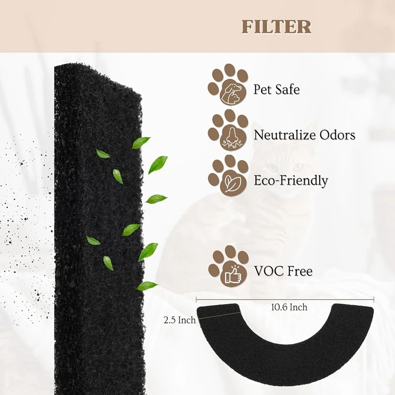 For Replacement For Litter-Robot 4 - Activated Carbon Filters For Litter Box, Charcoal Filters For Cat Litter 12Pcs