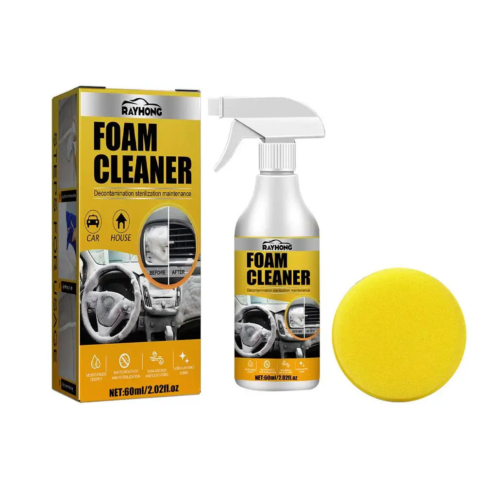 Multipurpose Foam Spray Cleaner For Car Interior Leather Seat Stain Clean Maintenance Spray Anti-aging Home Car Foam Cleane M4E0