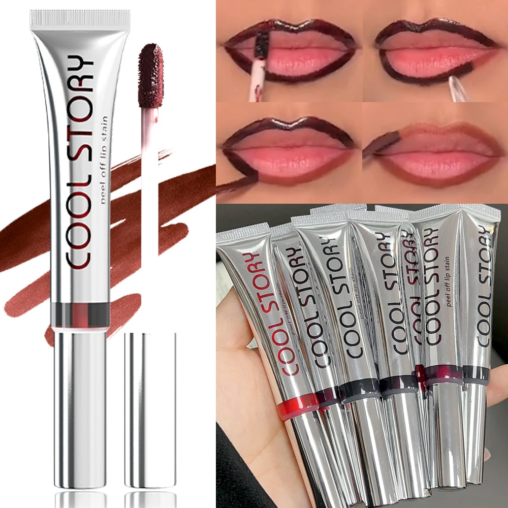 9 kolorów Matte Peel Off Enhance Lip Liner Highly Pigmented Makeup Tattoo Waterproof Natural Lasting Tear-off Lips Stain Cosmetic