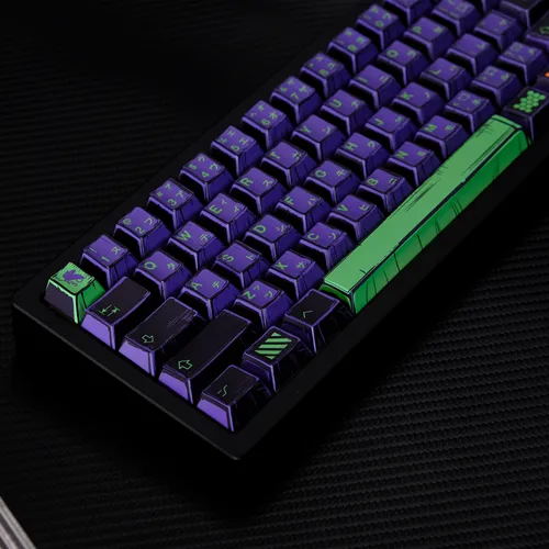 Teclas de teclado mecánico EVA 01, perfil Cherry PBT, 78/151 teclas, teclas de estilo cómico Dye-Sub para interruptores MX, diseño ISO