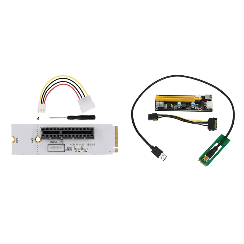 Carte adaptateur TTKK M.2 Key M vers PCI-E 1X 4X vers NGFF 4X Signal M.2 Nvme & NGFF M.2 Key vers USB 3.0 PCI-E Riser Card
