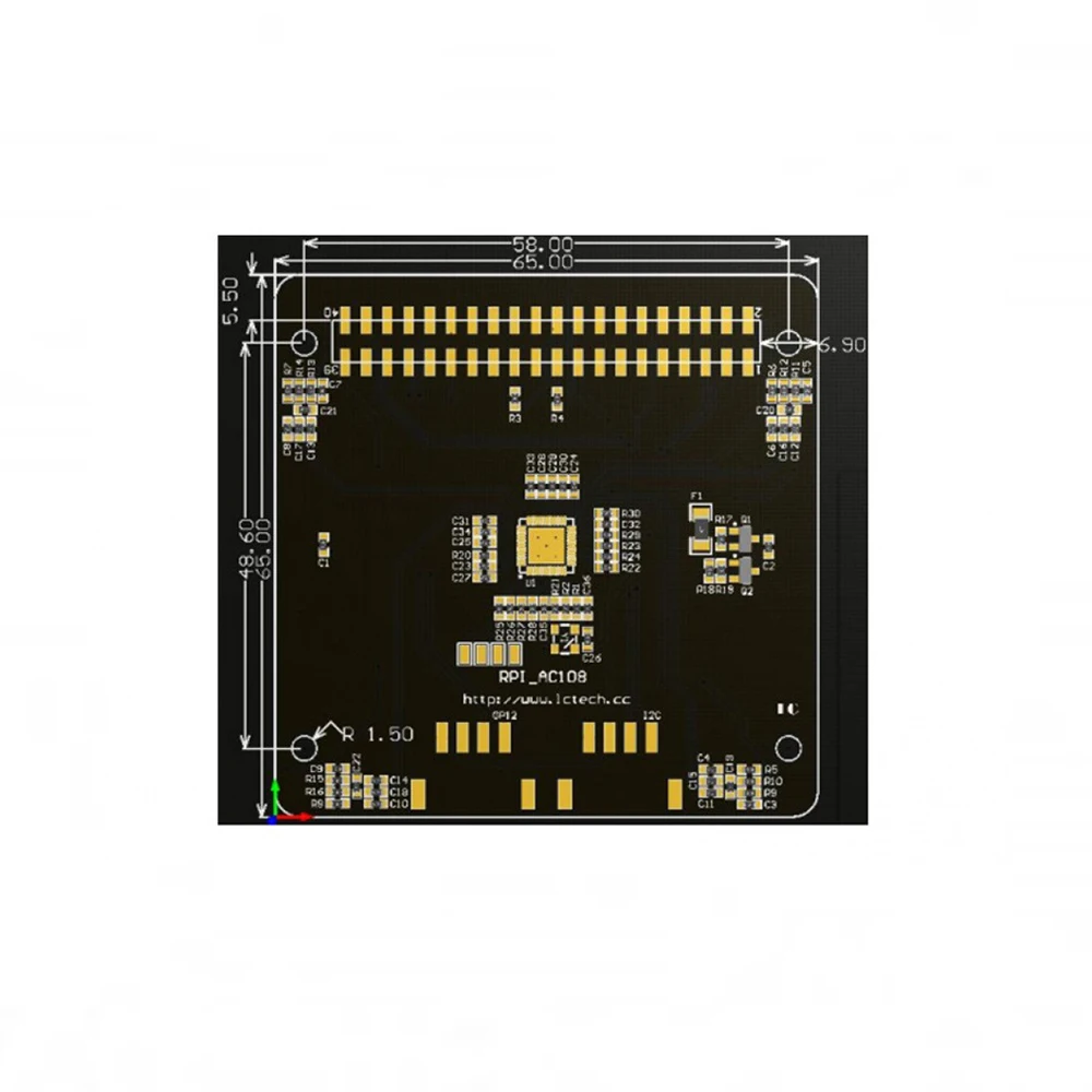 ReSpeaker Voice Recognition Module for Raspberry Pi AC108 Audio Decoder 4-Microphone Array APA102 LED I2S/I2C fit Pi Zero/2B/3B+