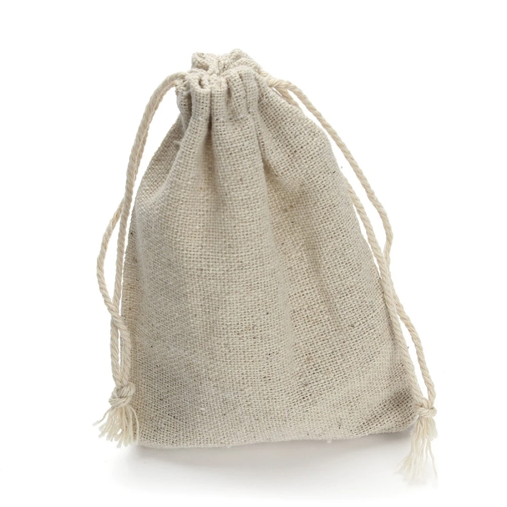 Multi Size Beige Burlap Packaging Bag With Drawstring Pouch For DIY Beads Bracelets Earrings Jewelry Gift Storage Bags