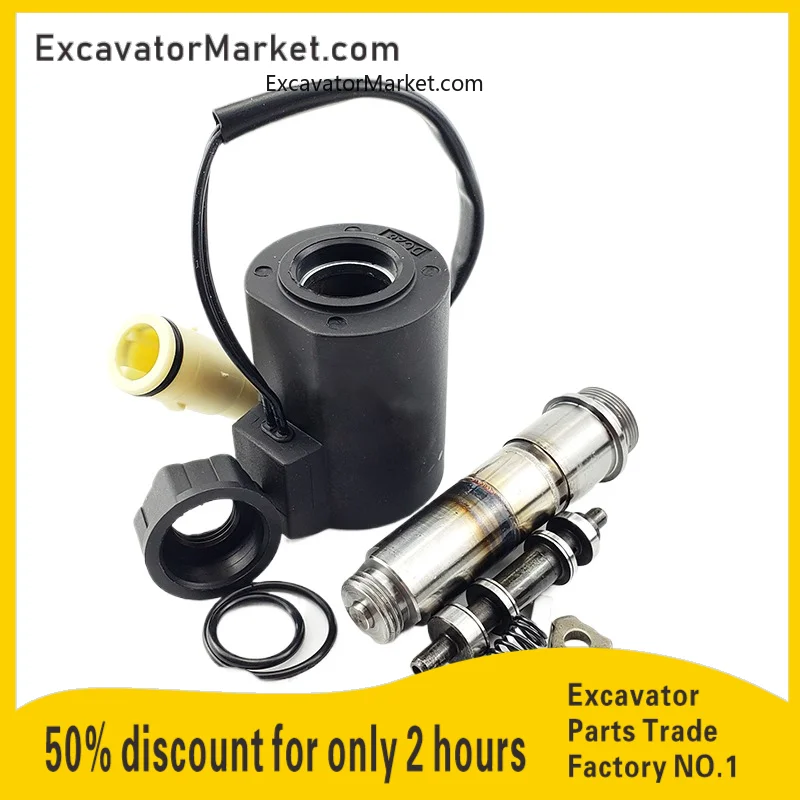 For excavator Volvo EC55/80/210/240/290/360B pilot solenoid valve coil valve core excavator accessories Excavator Accessories