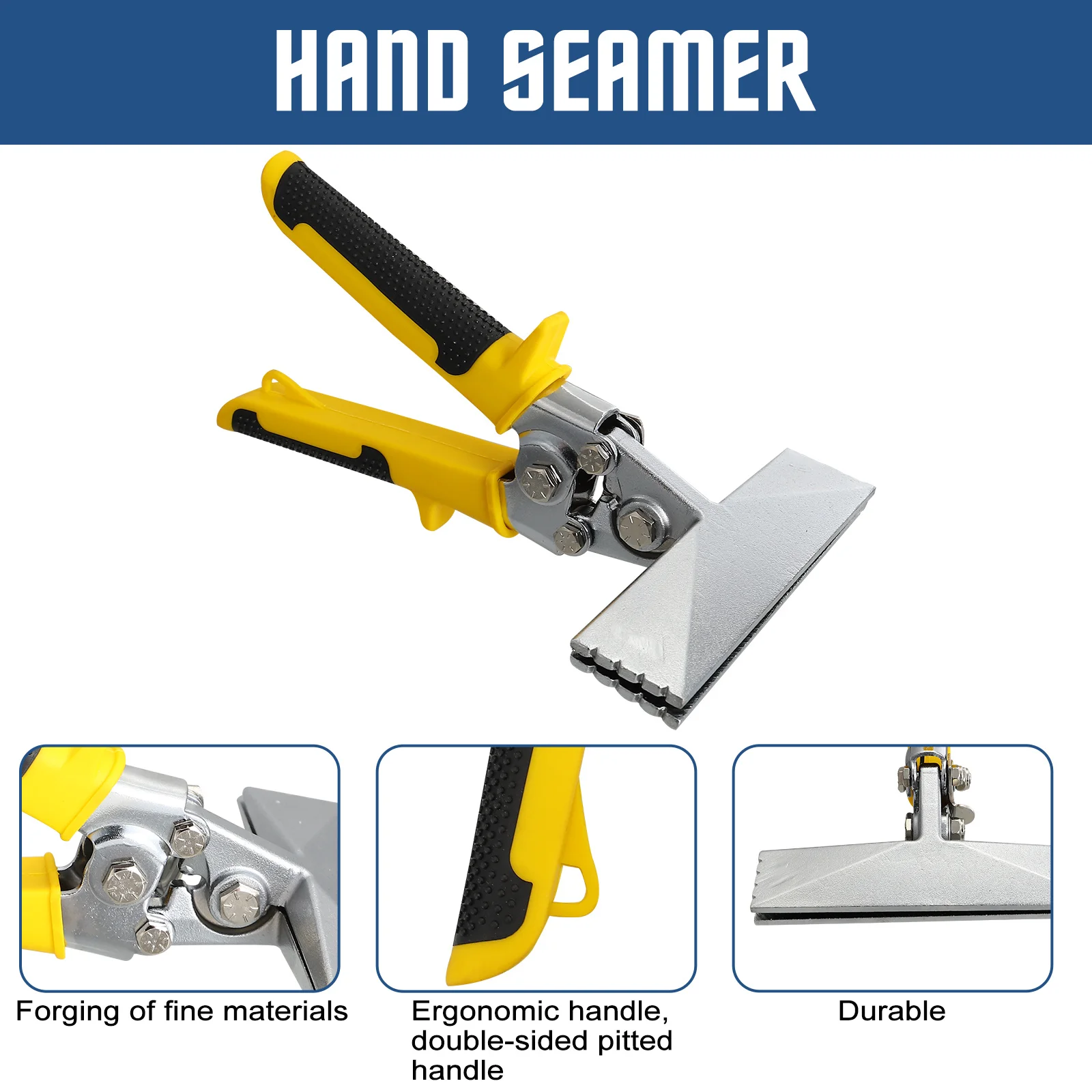 

Steel Hand Seamer Heavy Duty All Steel Construction Slip Resistant Metal Bending Flattening Ductwork Tool Parts