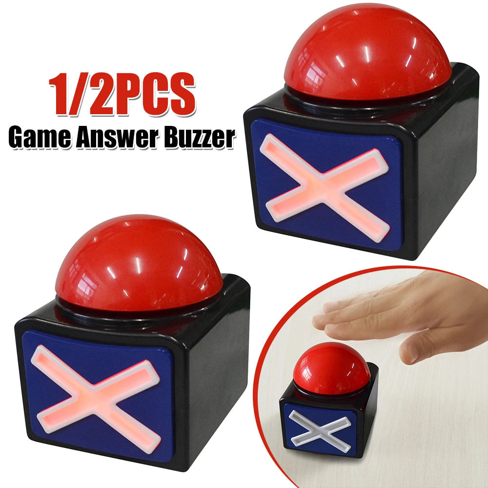 Red Alarm Sound Play Button with Sound and Light Trivia Quiz Got Talent Buzzer Wireless Buzzer for Contest/Game Show/ Party