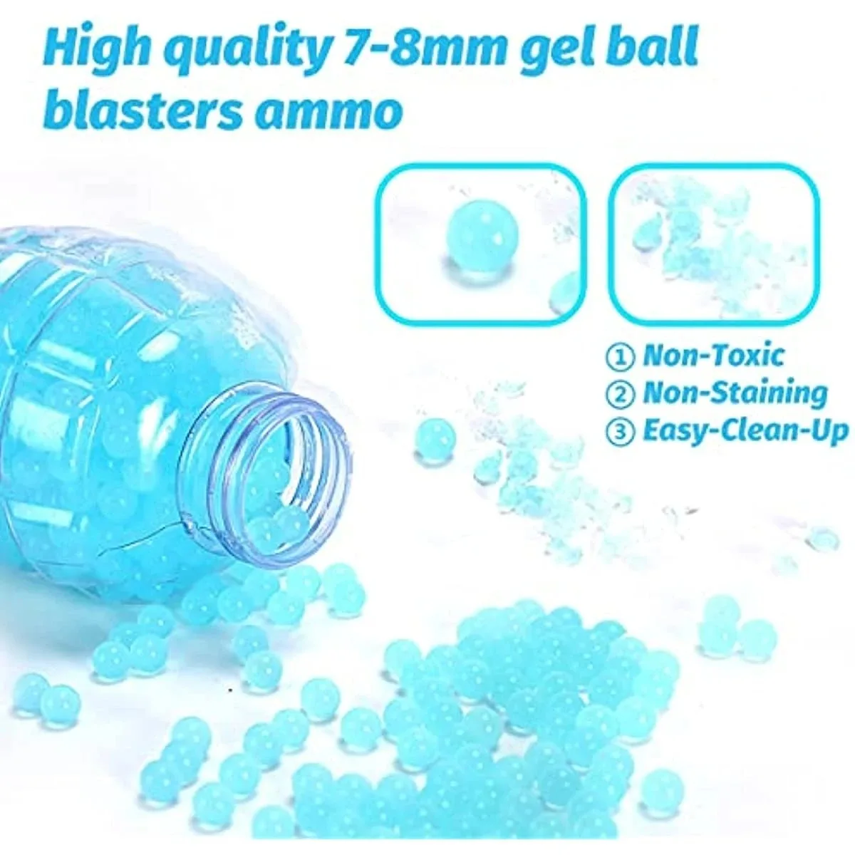 1W Gel Water Beads Ball for Orbeez Gun Growth In Water Balls Blaster Soft Ammo Hydrogel Pearl Shaped Crystal DIY Craft Decor 7-8