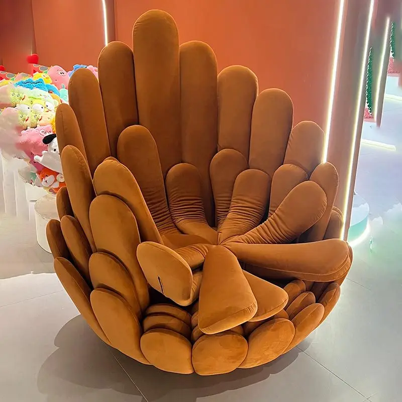 Feather sofa, rotating armrest, single sofa chair, living room, balcony, fabric chair, wabi **** wind fabric sofa, soft