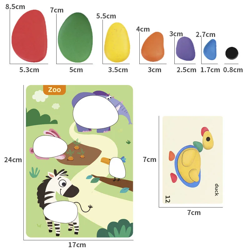 Puzzle 3D pour enfants, jouets Montessori, galets arc-en-ciel, jeu de pensée logique, peinture, jouets d'apprentissage sensoriel pour enfants de 3 à 6 ans