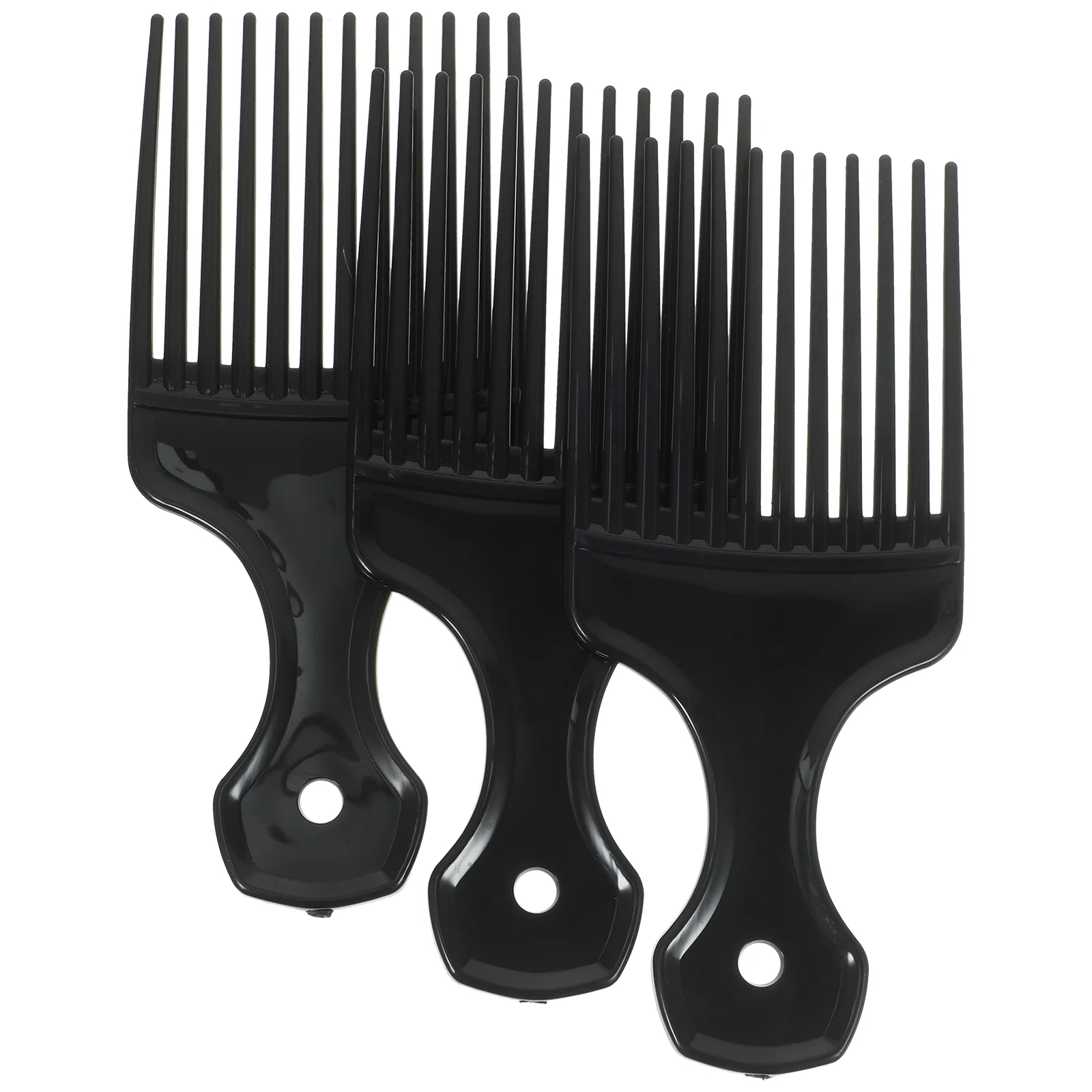 3pcs Large Wide Tooth Comb Hair Detangling Comb Hairdressing Rake Combs Slick Styling Hair (Black) wide comb