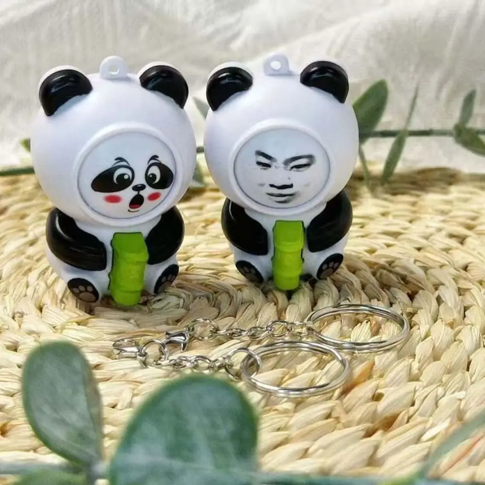 With Whistle Panda Face Changing Doll Anime Ornament Chinese Style Panda Face Makeup Toy 4 Facial Mini Panda Face Changing Toy