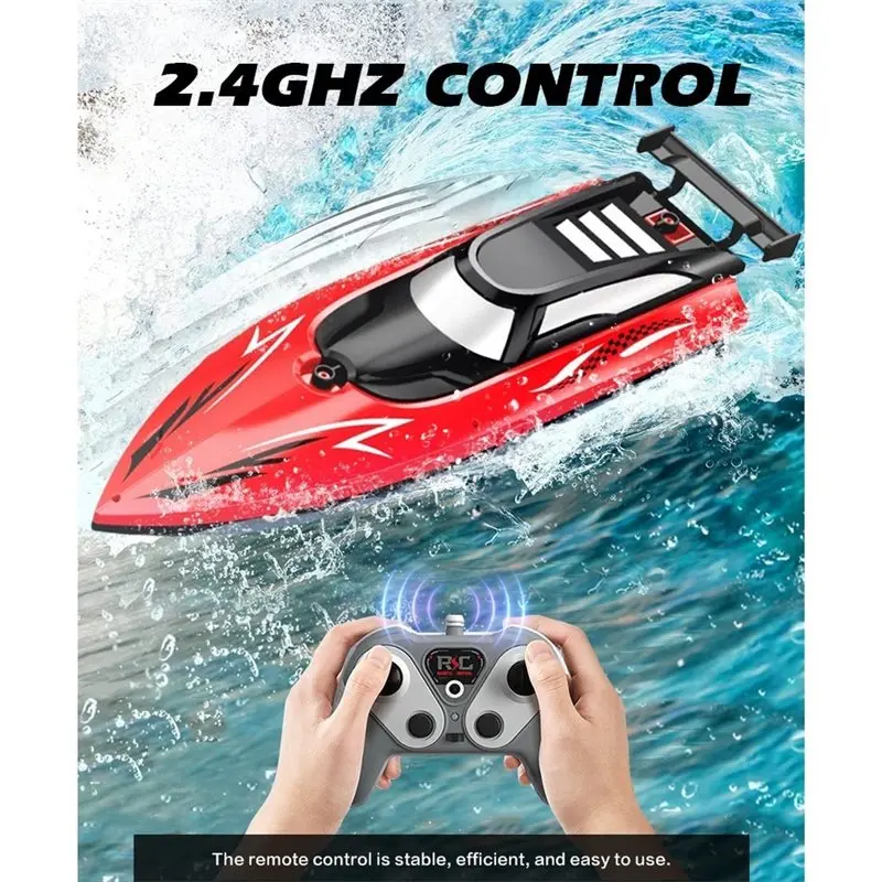 ABUM-RC Battery Boat Ship High-Speed 2.4Ghz Remote Control Racing Water Speed Child Model Kids Boys Pool B
