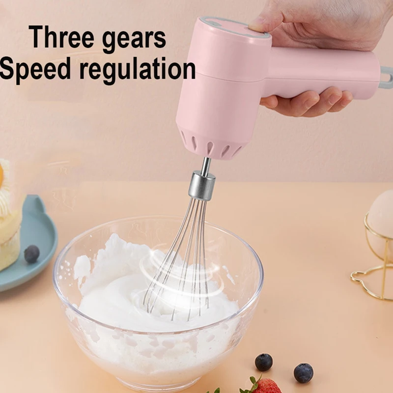 Wireless Food Mixer 3 Speed Handheld Electric Egg Beater Garlic Baking Mixer Multifunctional Food Processor