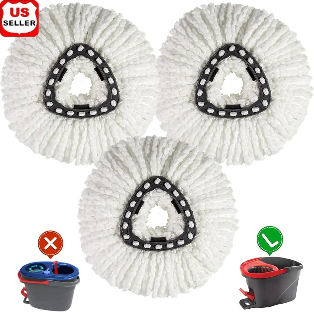 3 Pack Mop Head Replacements Compatible with O Cedar Spin Mop Durable Microfiber Refill Easy to Clean All Floor Surfaces