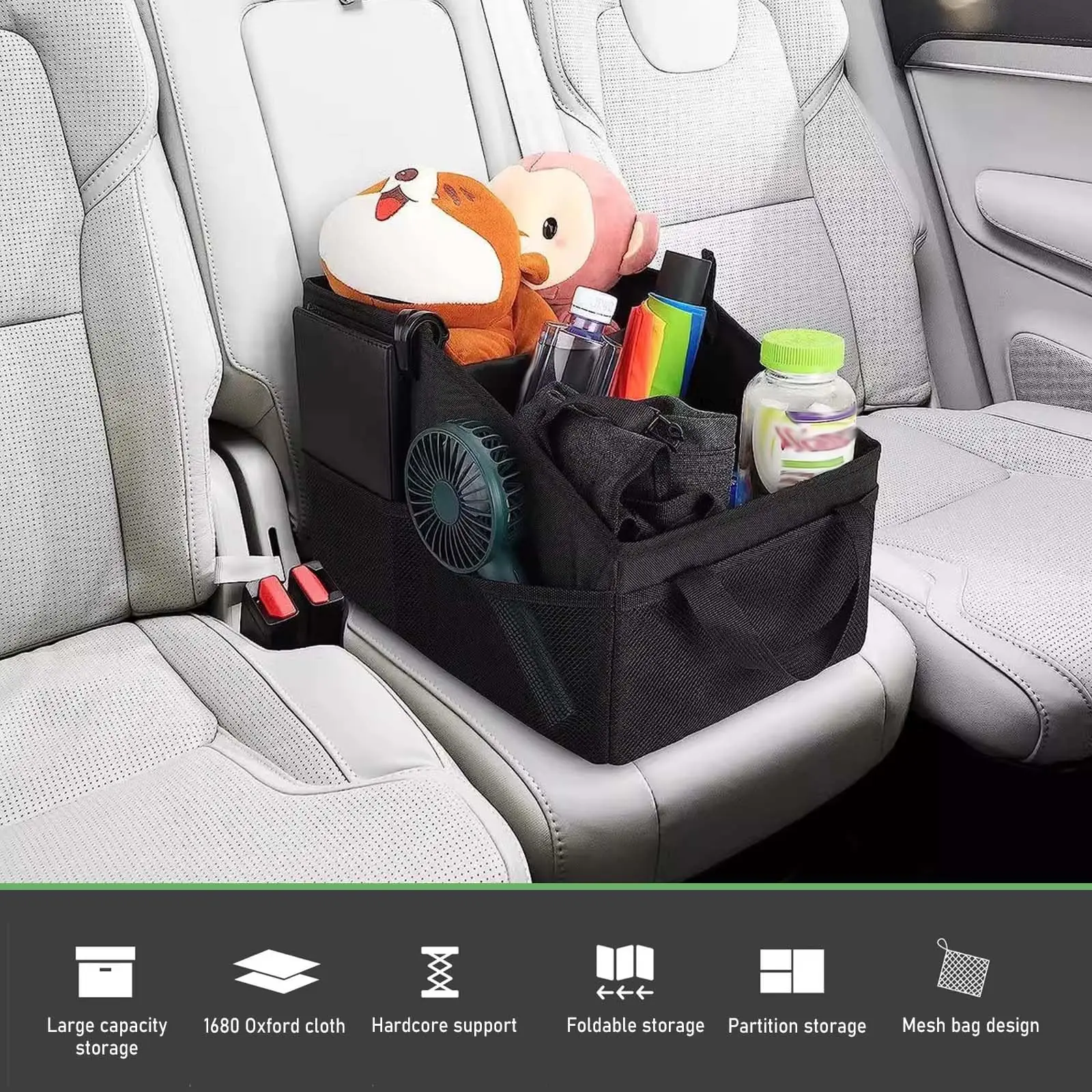 Boîte de rangement pliable pour voiture, organisateur de siège, grande capacité, coffre de voiture, boîte de rangement multi-compartiments, gain de place