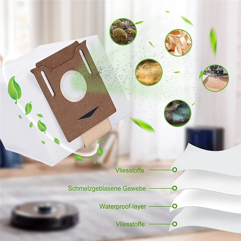 Sacs pour aspirateur Ecovacs Deebot N8 +,N8 Pro +, Ozmo T8,T8 AIVI,T8 +,T9 + Yeedi Vac Station, lot de 10
