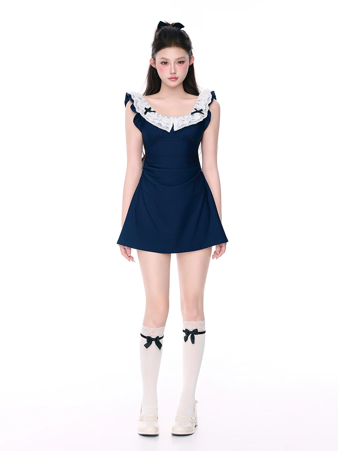 Alice One-Piece Swimsuit Women's 2026 New Slimming High-End Sense Skirt Style Lace Trim Absolutely Beautiful Holiday Hot Spring