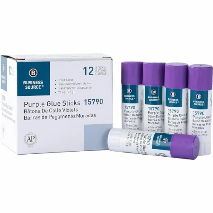 

Purple Glue Stick Dries Clear 0.26oz Pack of 12