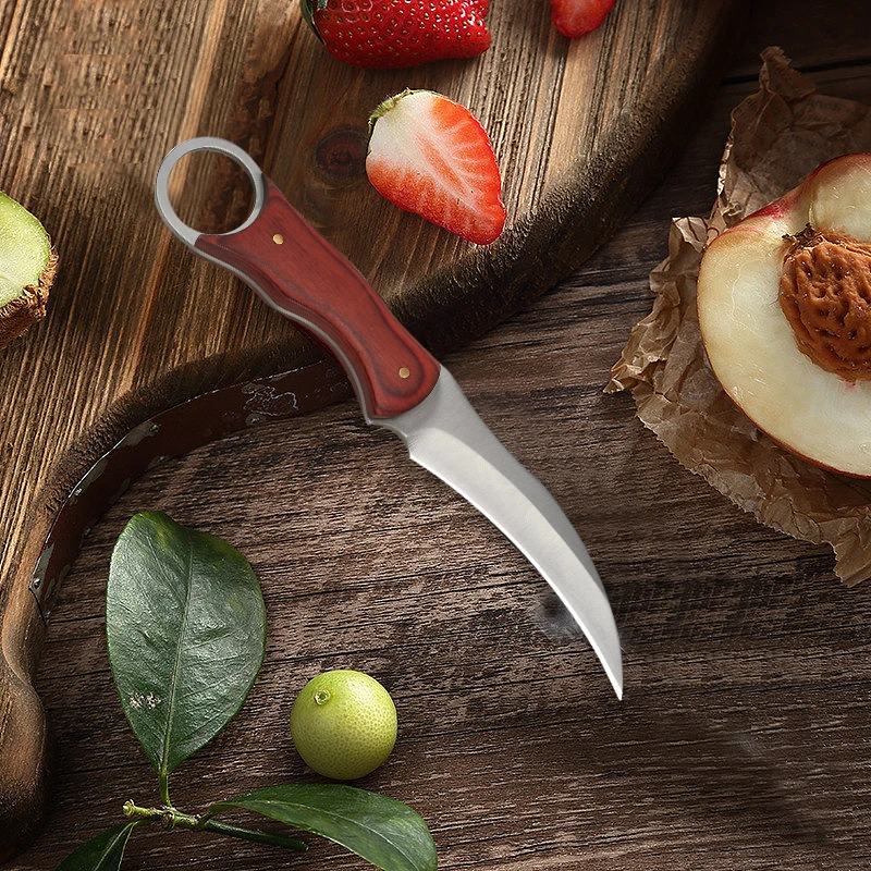 Kitchen Household Meat Cutting Knife Melon and Fruit Peeling Knife Fruit Knife Can Hook Knife Camping Style Convenient Carrying Knife