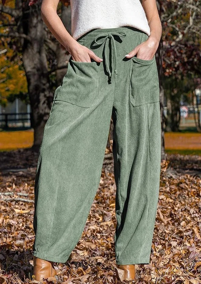 

Осень-зима женские брюки-фонарики свободные широкие повседневные брюки с высокой талией эластичная талия для похудения для поездок на работу