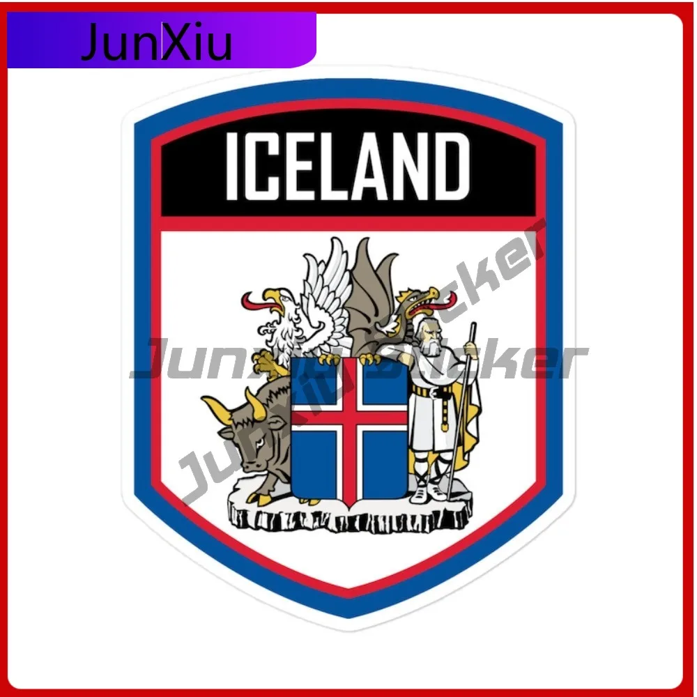 

Iceland Coat Of Trendy Custom Easy Apply Arms Emblem Stickers Waterproof Vinyl Decal for Car Door and Fender Fade Resistant