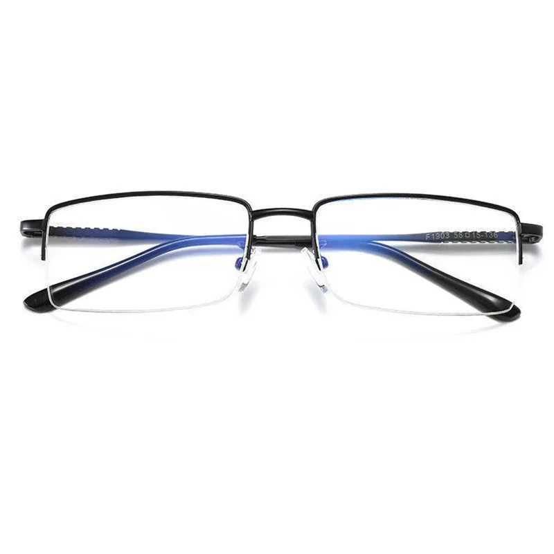 

Anti-Blu-ray Myopia Glasses Business Men with Degrees Live Broadcast High Quality Fashion Semi-Rimless without Degrees Plain Lig